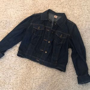 Jean crop jacket sz lg great condition!
